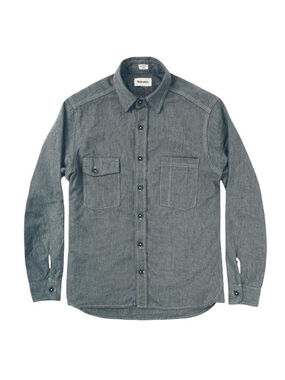 Taylor Stitch The Utility Shirt Mens 38 Salt Pepper Long Sleeve Button Up